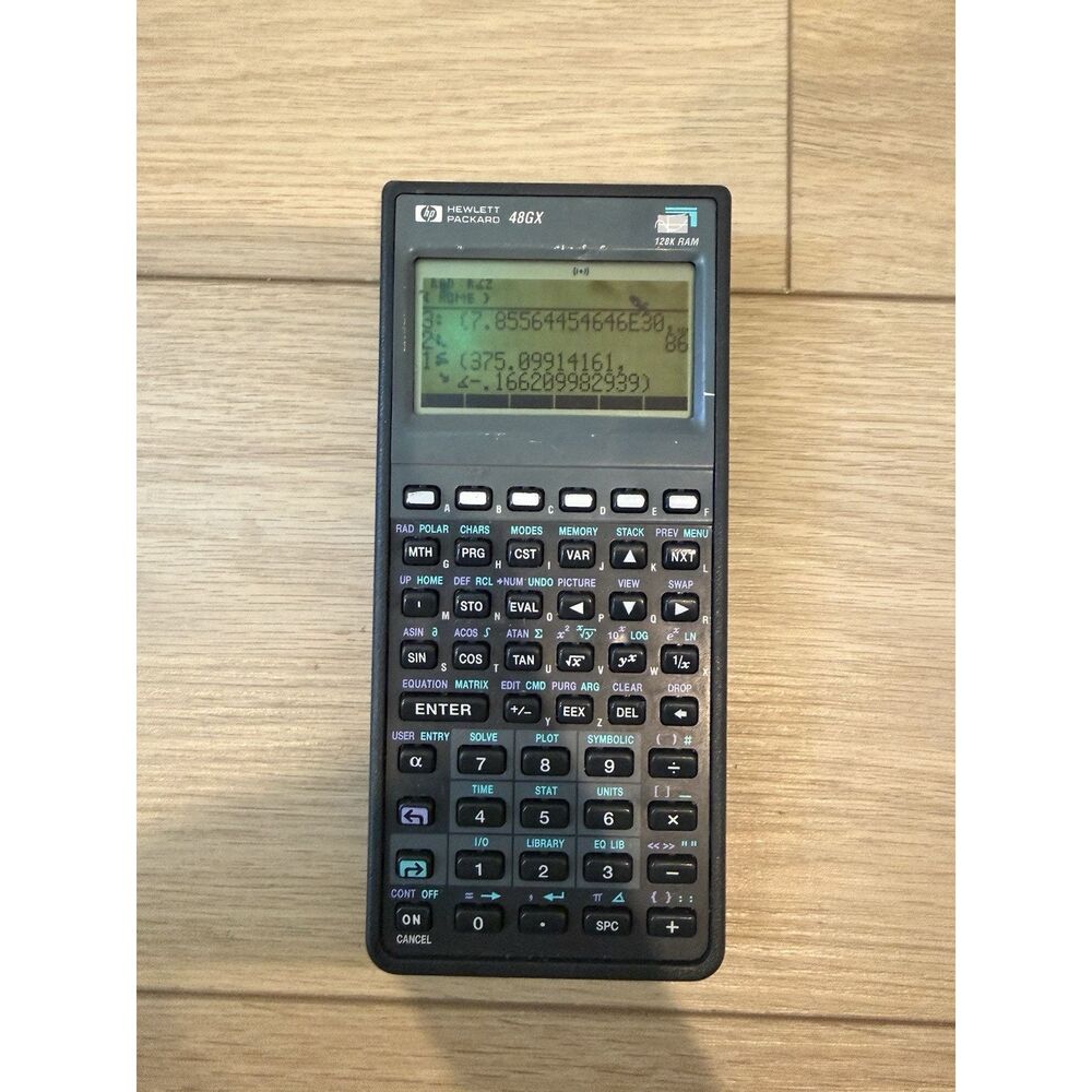 Hewlett Packard HP 48GX 128K RAM Graphing Calculator Tested And Working